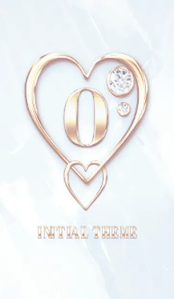 [LINE着せ替え] 【 O 】 Heart Charm & Initial - Blue Gの画像1