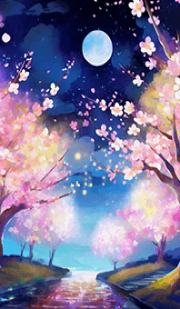 [LINE着せ替え] 美しい夜桜の着せかえ#237の画像1