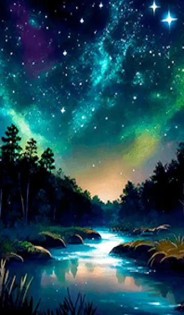 [LINE着せ替え] 綺麗な星空の夜景着せかえ#385の画像1