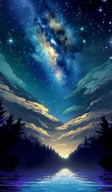 [LINE着せ替え] 綺麗な星空の夜景着せかえ#387の画像1