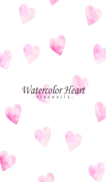 [LINE着せ替え] WatercolorHeart PINKWHITE 22の画像1