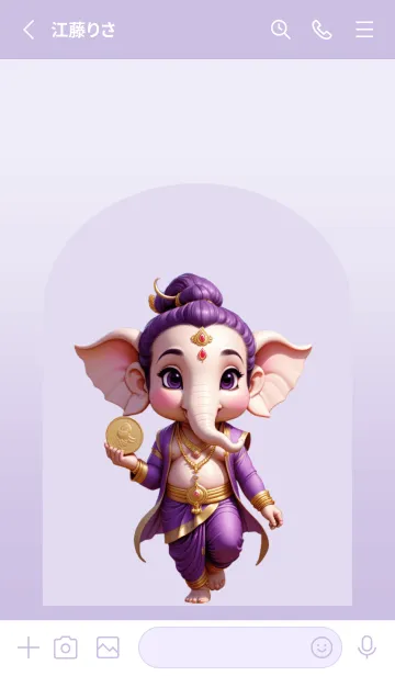 [LINE着せ替え] Purple Ganesha For  Rich Theme (JP)の画像2