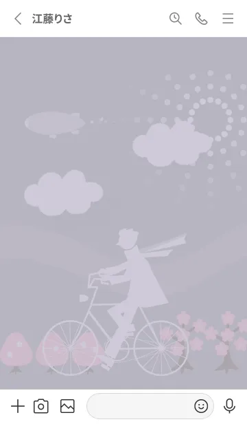 [LINE着せ替え] gray purple 春のサイクリング13_1の画像2