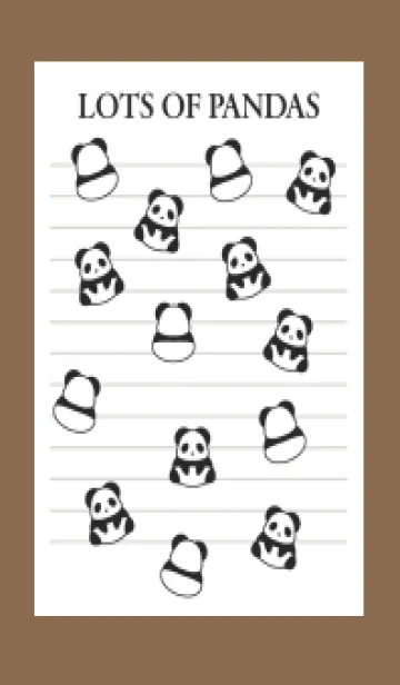 [LINE着せ替え] パンダたくさんノート/ブラウンの画像1