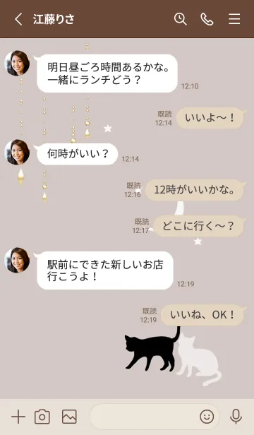 [LINE着せ替え] 猫が運ぶ優しい幸せ・三日月・8の画像3