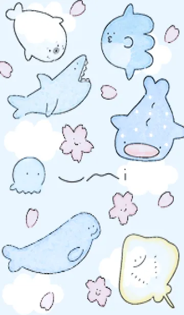 [LINE着せ替え] 青 水彩のゆるい海13_1の画像1