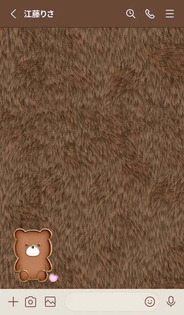 [LINE着せ替え] Bear Enameled Pin & Fur 28の画像2