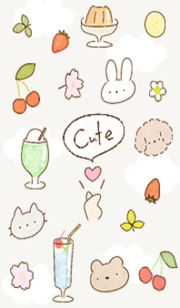 [LINE着せ替え] ベージュ cute icon 05_1の画像1