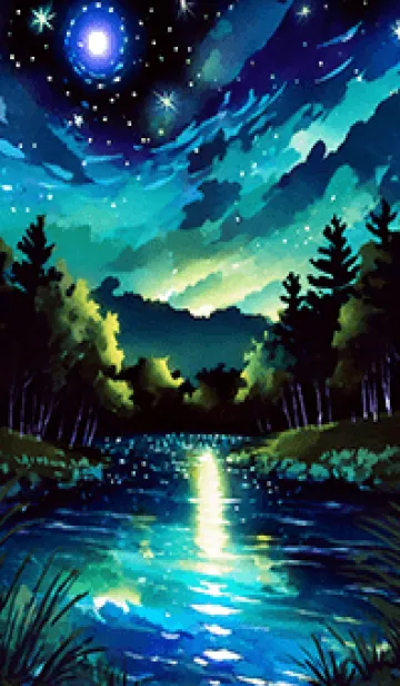 [LINE着せ替え] 綺麗な星空の夜景着せかえ#399の画像1