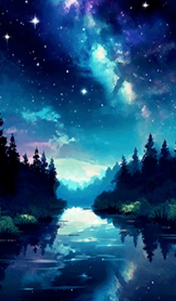 [LINE着せ替え] 綺麗な星空の夜景着せかえ#398の画像1