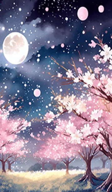 美しい夜桜の着せかえ#251の着せ替えメイン画像
