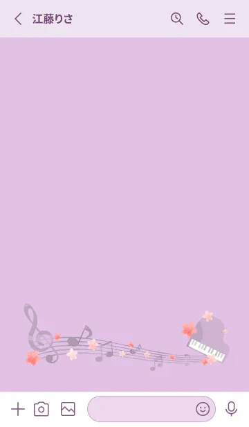 [LINE着せ替え] 桜と音符 薄い紫の画像2