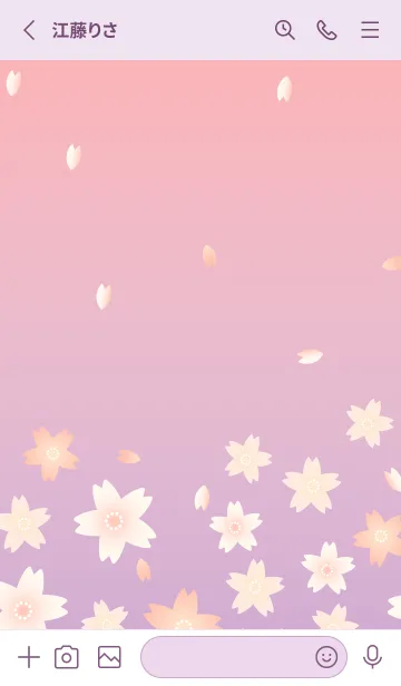 [LINE着せ替え] かわいい桜 薄い紫の画像2