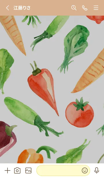 [LINE着せ替え] 【シンプル】お野菜の着せかえ#124の画像2