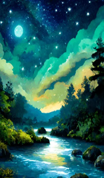 [LINE着せ替え] 綺麗な星空の夜景着せかえ#407の画像1