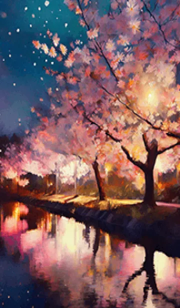 [LINE着せ替え] 美しい夜桜の着せかえ#255の画像1