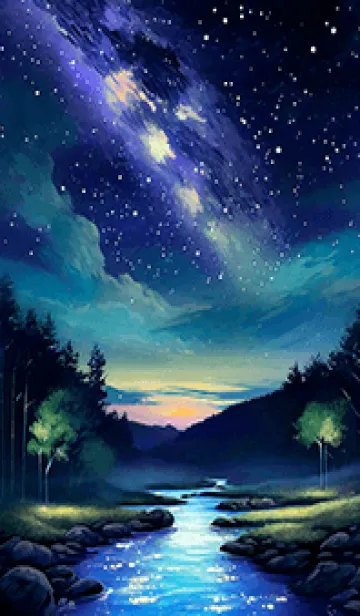 [LINE着せ替え] 綺麗な星空の夜景着せかえ#408の画像1