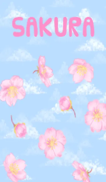 [LINE着せ替え] 桜の花と青空の画像1