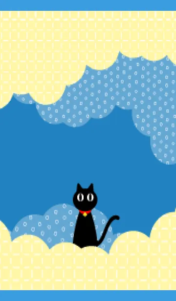 [LINE着せ替え] クロネコちゃん 青色の画像1