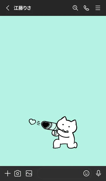 [LINE着せ替え] 推しねこ(black2-06)の画像2