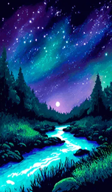 [LINE着せ替え] 綺麗な星空の夜景着せかえ#413の画像1