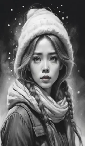 [LINE着せ替え] Cute girl illustration, snow winter 8W3の画像1