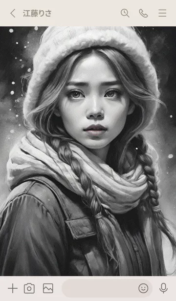 [LINE着せ替え] Cute girl illustration, snow winter 8W3の画像2