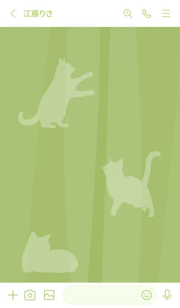[LINE着せ替え] moss green 猫と猫…の画像2