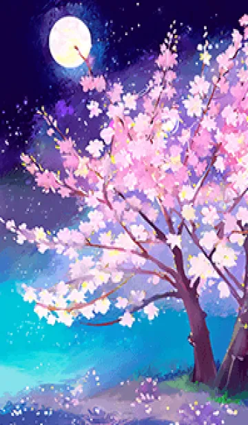 [LINE着せ替え] 美しい夜桜の着せかえ#271の画像1