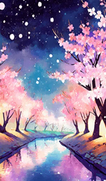 [LINE着せ替え] 美しい夜桜の着せかえ#276の画像1
