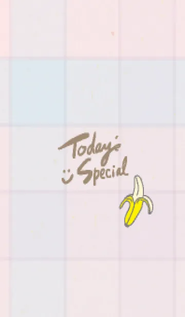 [LINE着せ替え] チェック柄 バナナ16の画像1