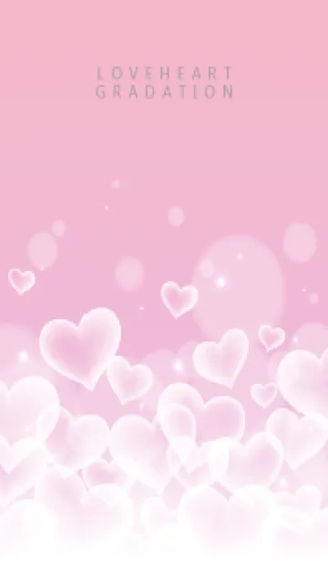 LOVE HEART GRADATION Pink&White 25の着せ替えメイン画像