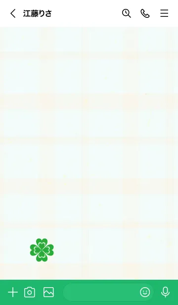 [LINE着せ替え] チェック柄 クローバー4の画像2