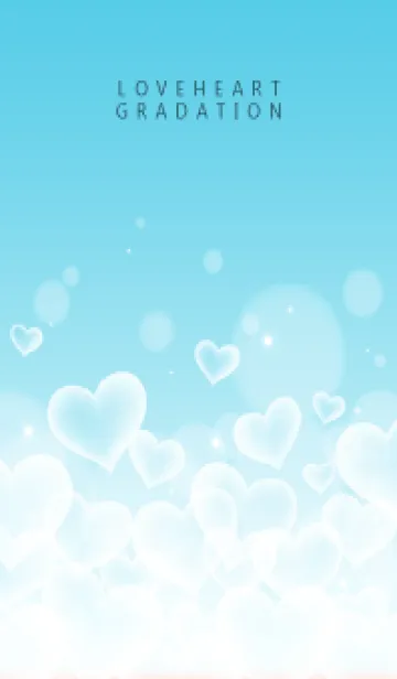 [LINE着せ替え] LOVE HEART GRADATION Blue&White 25の画像1