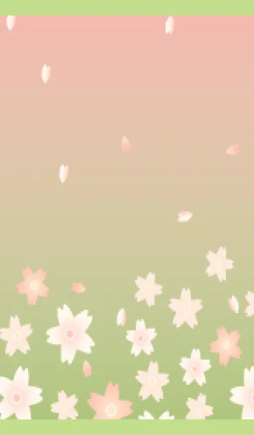 [LINE着せ替え] かわいい桜 モスグリーン色の画像1