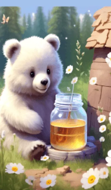 [LINE着せ替え] Bear eats honey (JP)の画像1