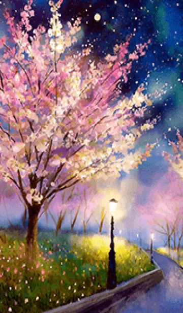 [LINE着せ替え] 美しい夜桜の着せかえ#279の画像1