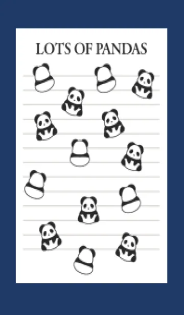 [LINE着せ替え] パンダたくさんノート/ネイビーブルーの画像1