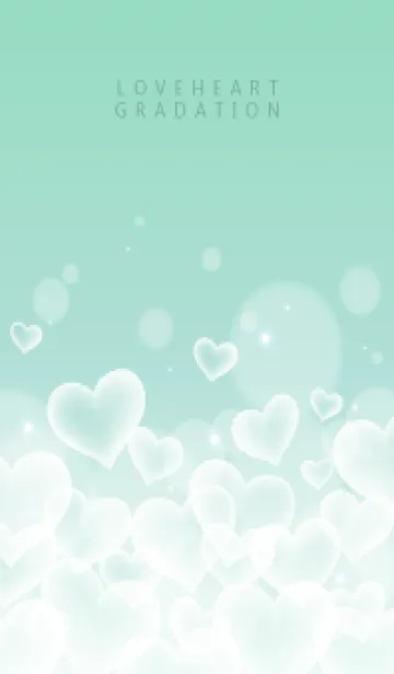 [LINE着せ替え] LOVE HEART GRADATION Emerald&White 25の画像1