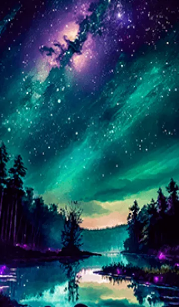 [LINE着せ替え] 綺麗な星空の夜景着せかえ#429の画像1