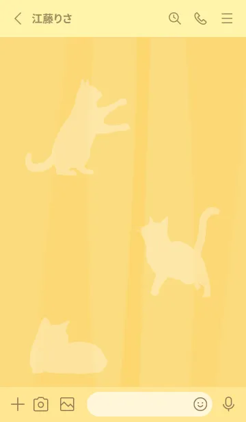 [LINE着せ替え] light yellow 猫と猫…の画像2