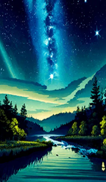 [LINE着せ替え] 綺麗な星空の夜景着せかえ#430の画像1