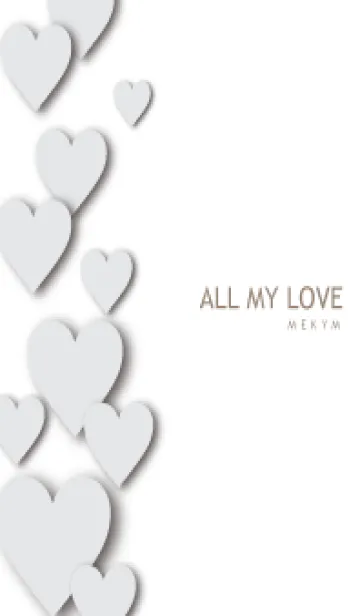 [LINE着せ替え] ALL MY LOVE-WHITE GRAY HEART 26の画像1