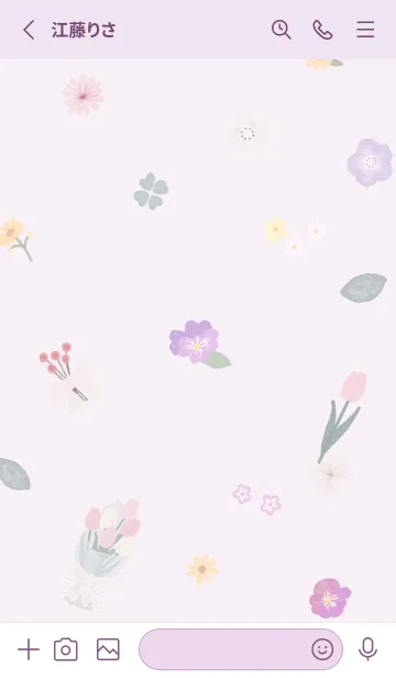 [LINE着せ替え] pinkpurple ハートの花束01_1の画像2