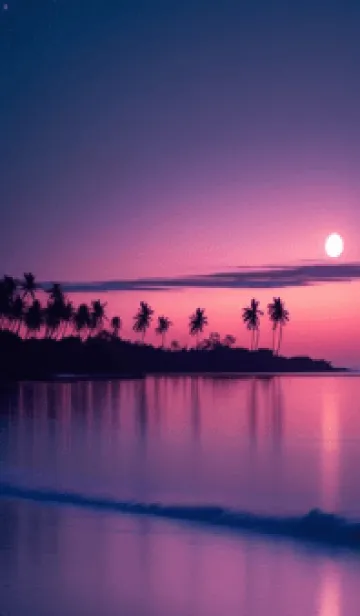 [LINE着せ替え] 夕陽のビーチ jJvBの画像1