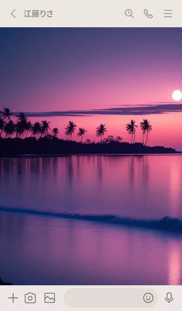 [LINE着せ替え] 夕陽のビーチ jJvBの画像2