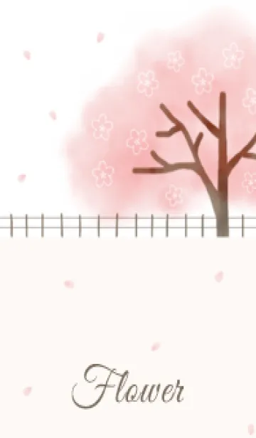 [LINE着せ替え] Flower 007 【桜×ピンクベージュ】の画像1