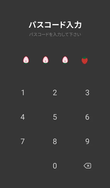 [LINE着せ替え] 赤いちご 黒色の画像4