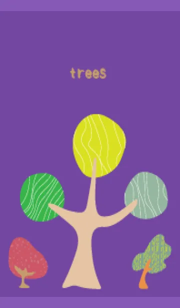 [LINE着せ替え] 北欧風の木々 紫色の画像1