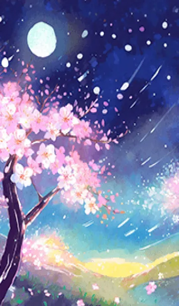 [LINE着せ替え] 美しい夜桜の着せかえ#285の画像1